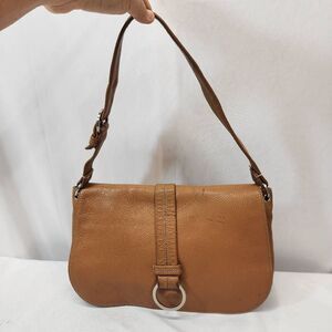 Cole Haan Brown Leather Pebble Grain Shoulder Bag Purse